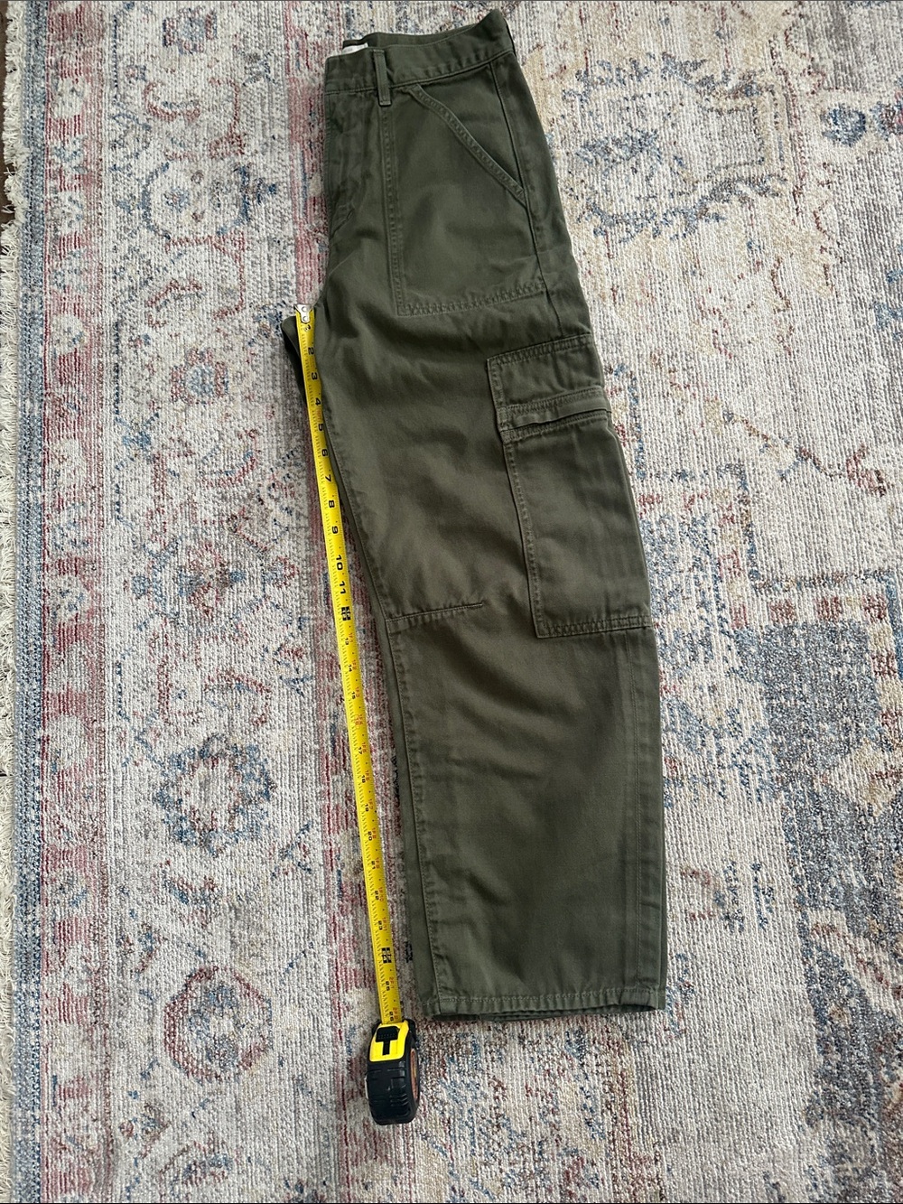 Citizens Of Humanity Marcelle Olive Green Wide-Leg Cargo Jeans - Picture 8 of 9